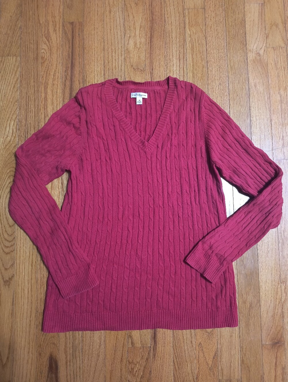 🔥 Bundle 2 For $7🔥 Croft and Barrow red cable knit sweater, women's medium